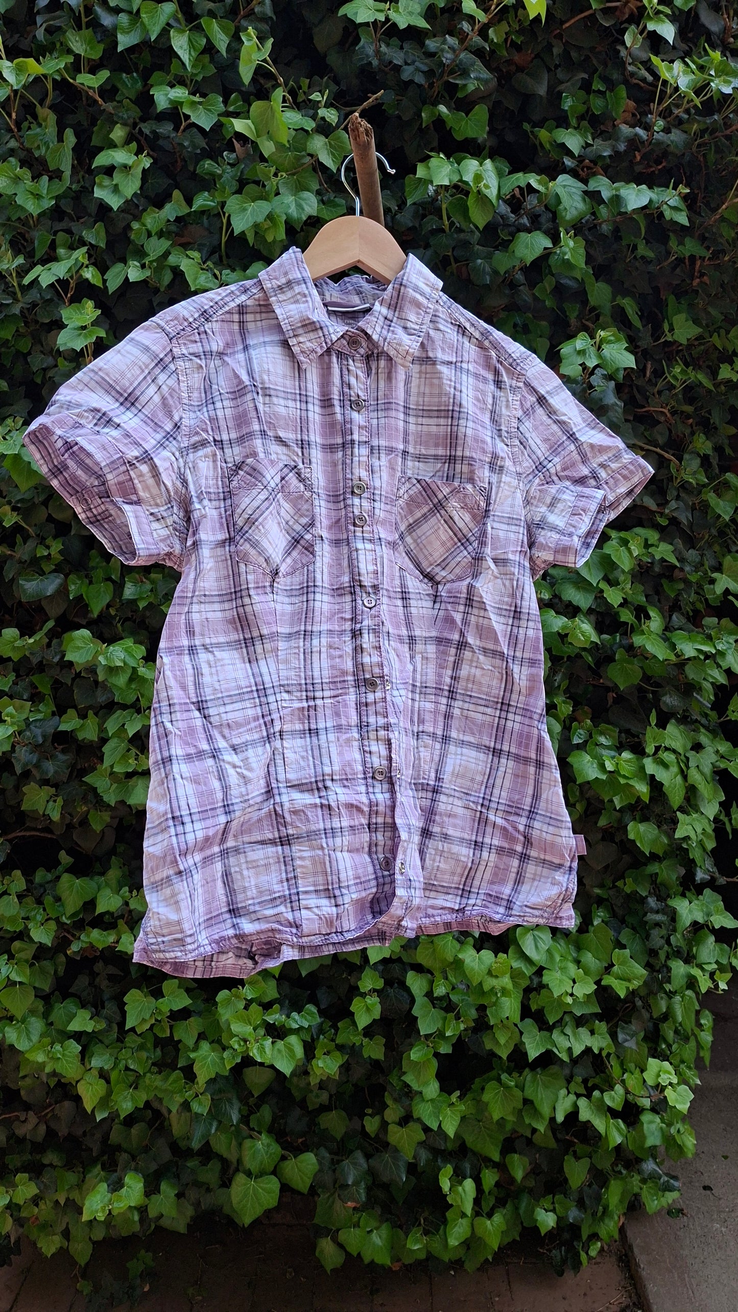 Street One Purple Plaid Blouse