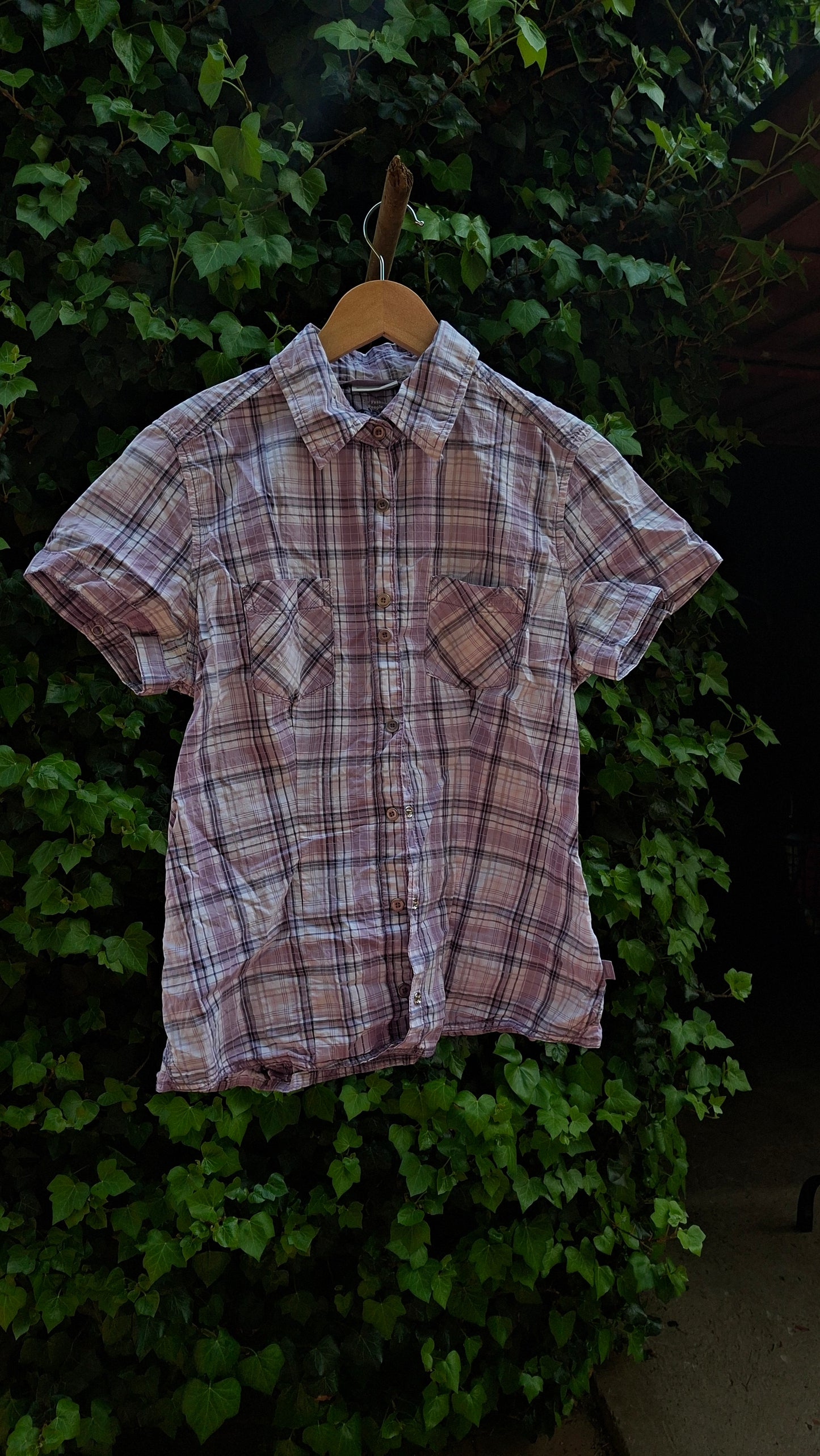 Street One Purple Plaid Blouse