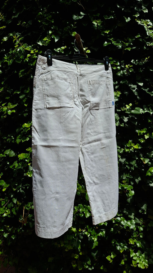 Cream Linen Roxy 3/4 Pants