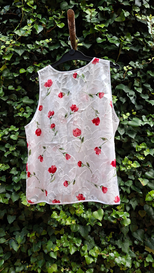 Vintage Woolworths Floral Sheer Vest