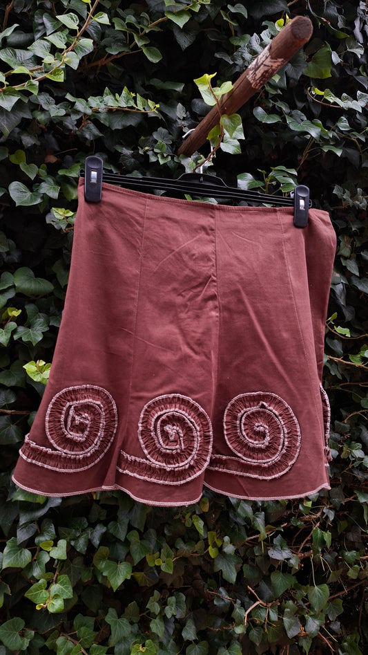 Brown Pleated Skirt