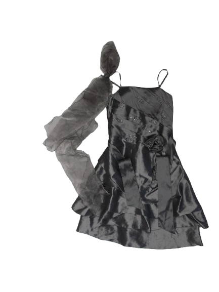 Grey Ruched Formal Dress