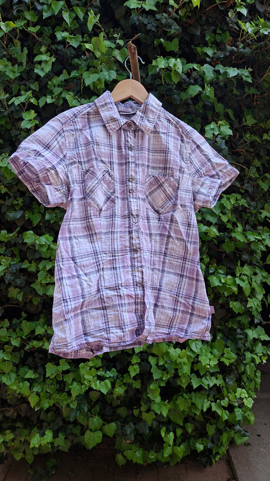 Street One Purple Plaid Blouse