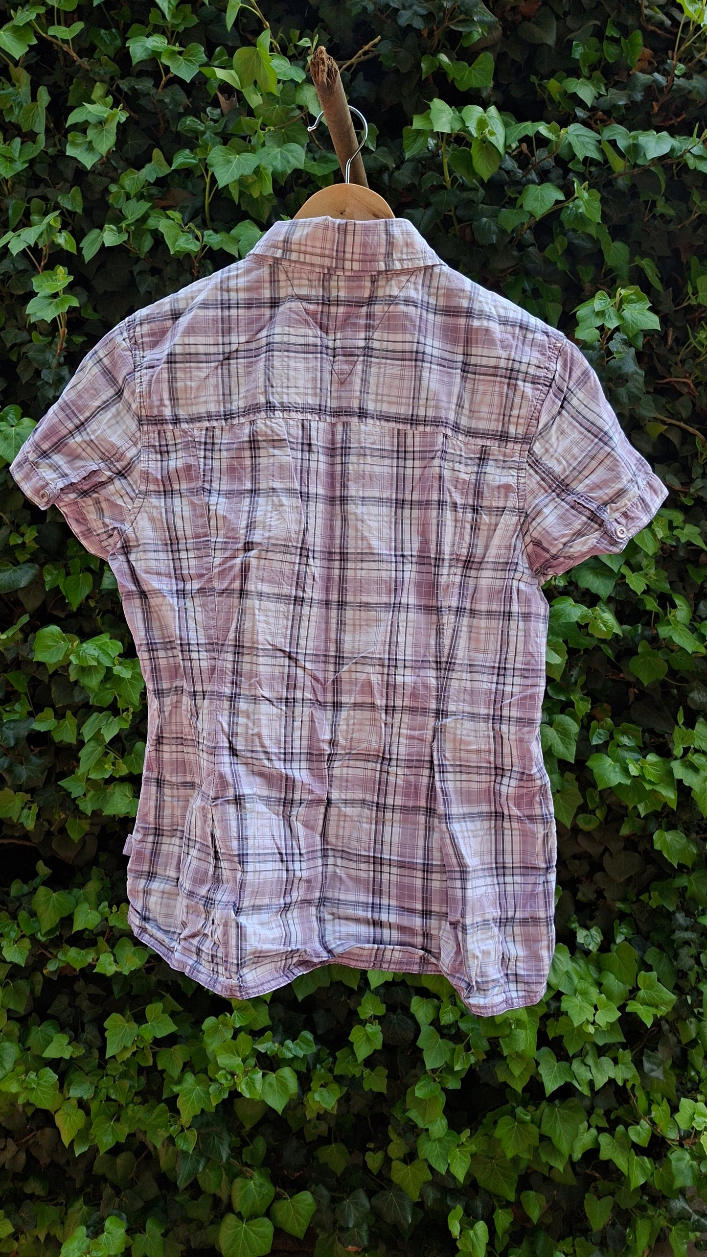 Street One Purple Plaid Blouse