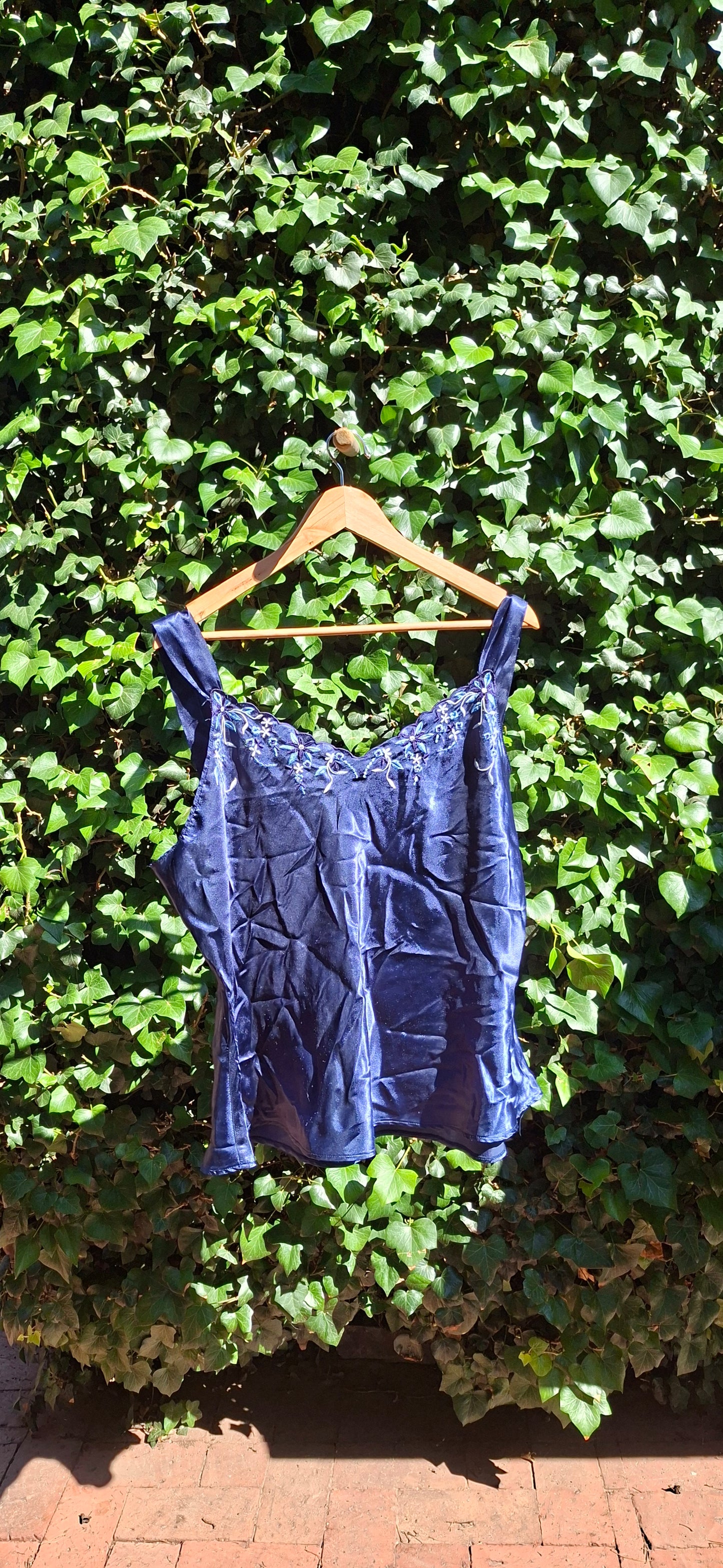 Blue Satin Top