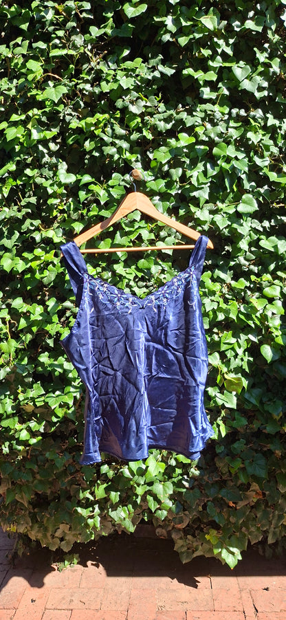 Blue Satin Top