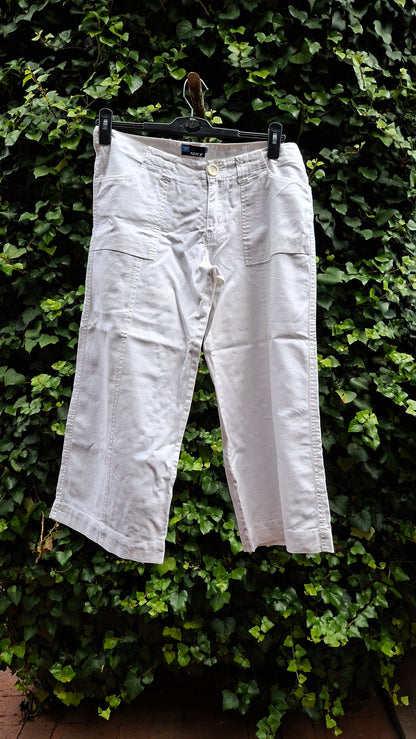 Cream Linen Roxy 3/4 Pants