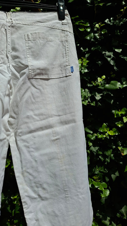 Cream Linen Roxy 3/4 Pants