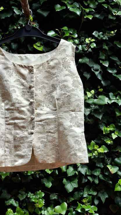 Gold Floral Vest (HANDMADE)