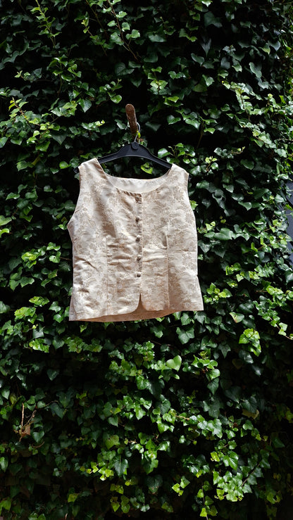 Gold Floral Vest (HANDMADE)
