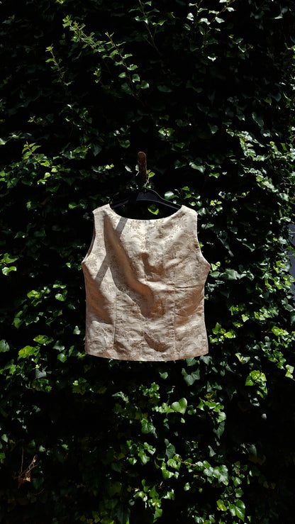Gold Floral Vest (HANDMADE)