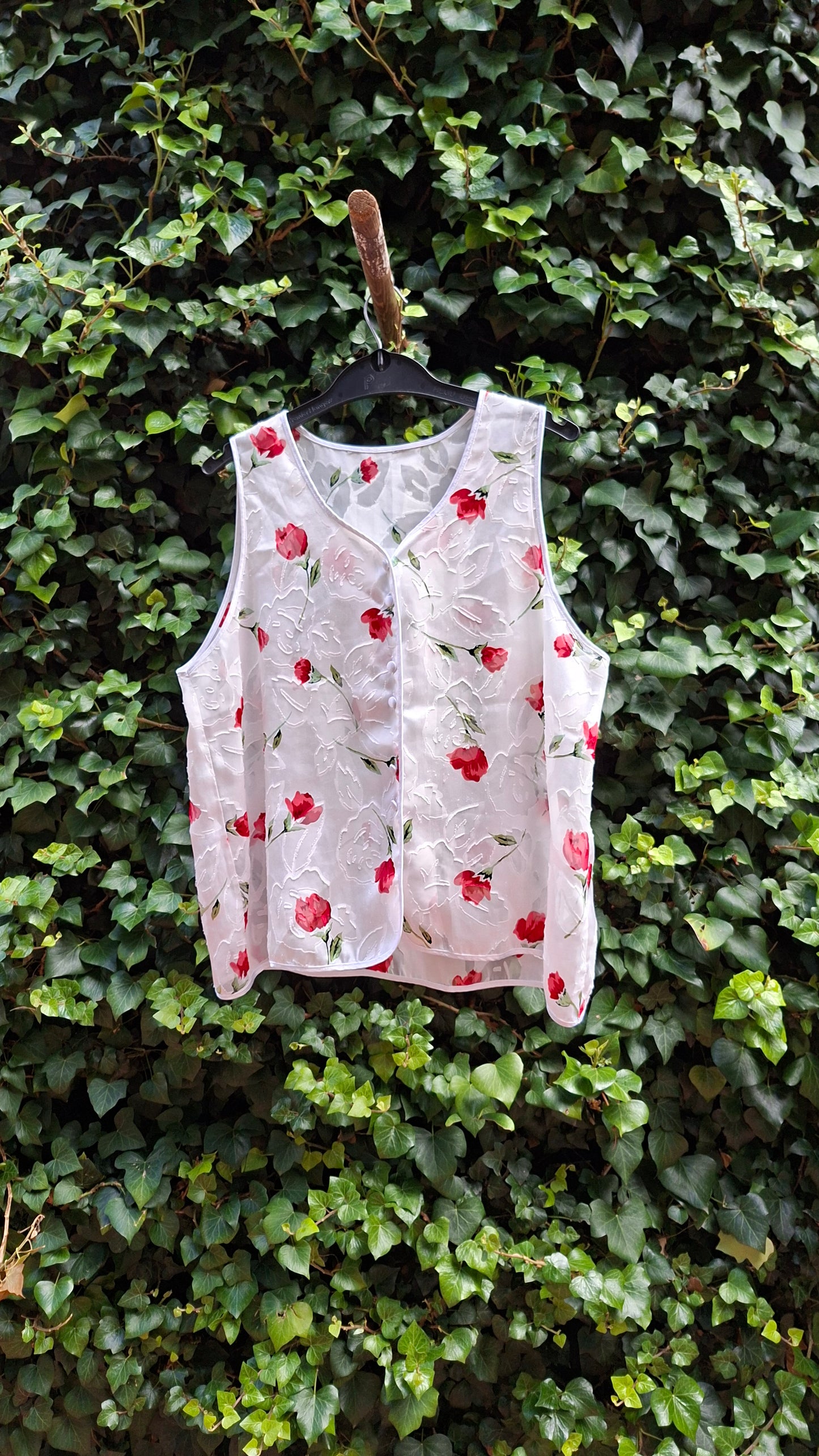 Vintage Woolworths Floral Sheer Vest