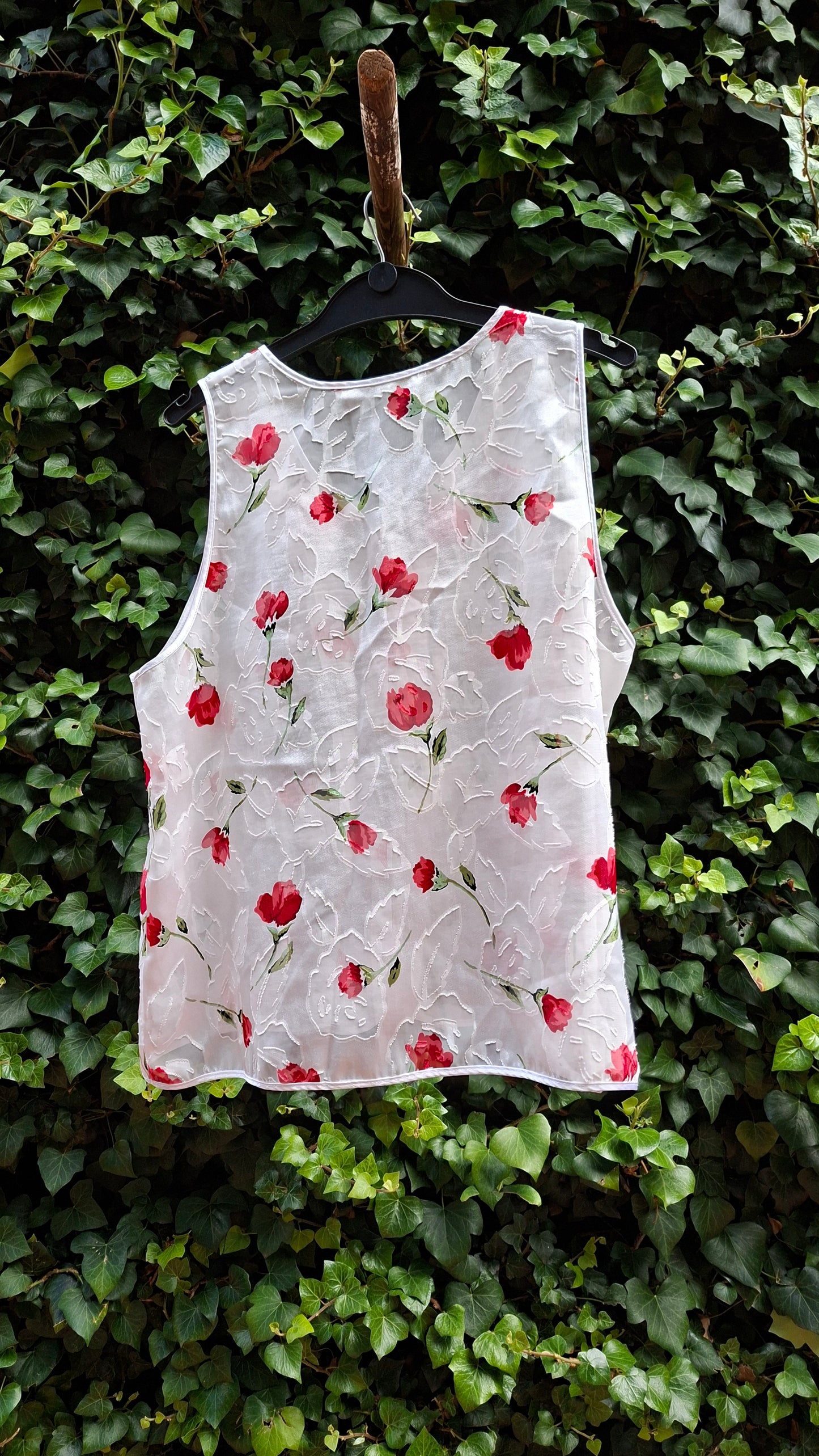 Vintage Woolworths Floral Sheer Vest