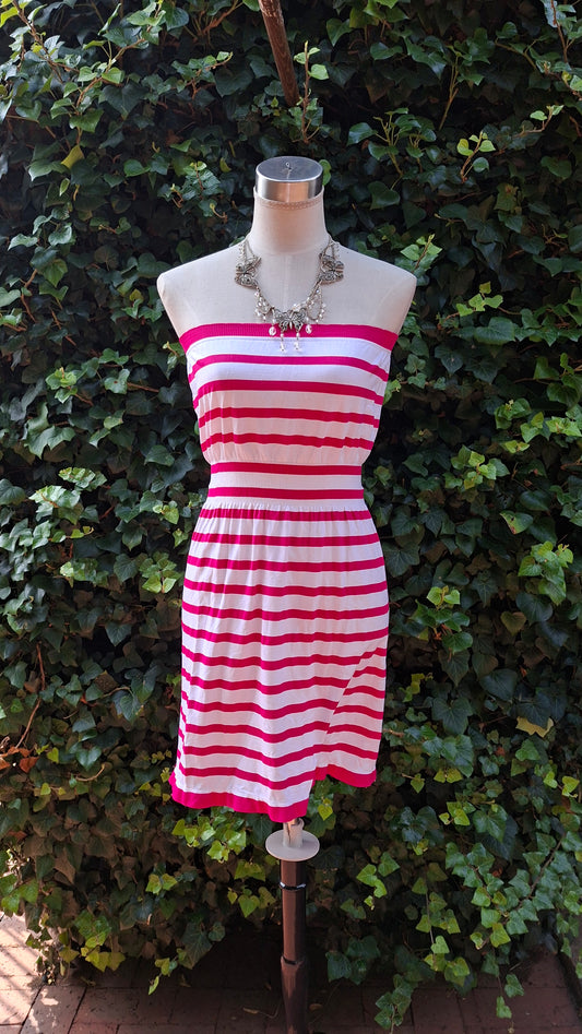 MrP - Pink & White Striped Seamless Bodycon Dress