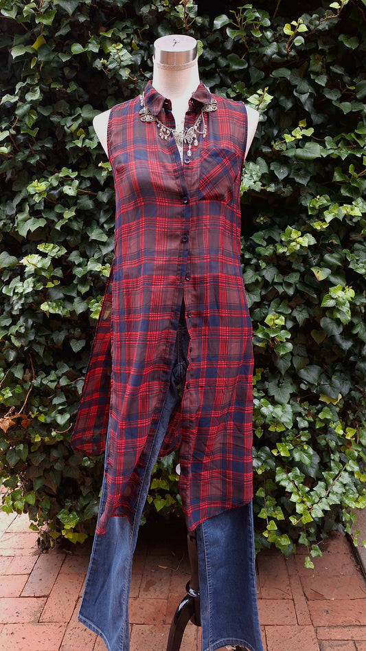 Red & Black Checkered Cover-Up