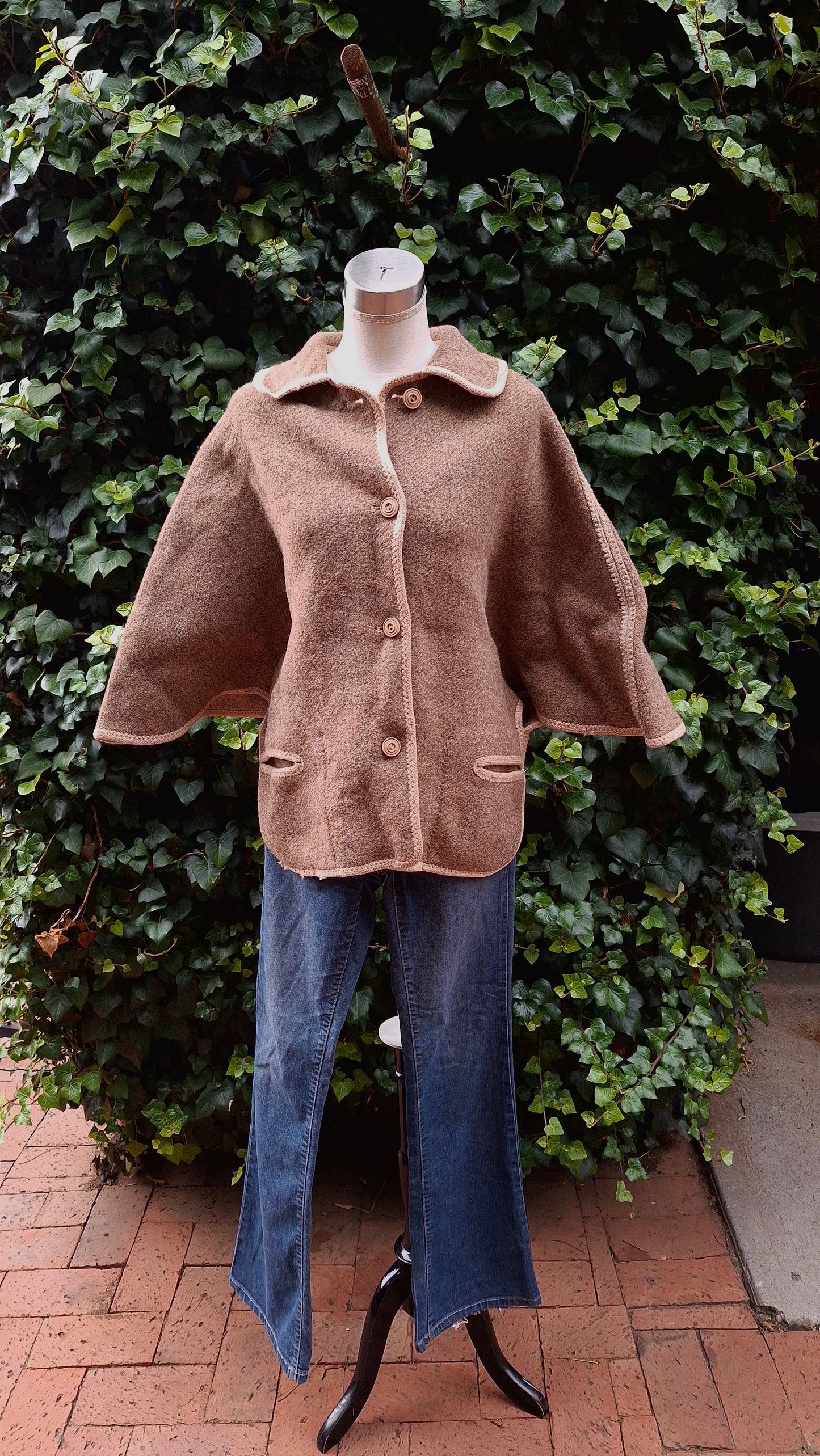 Cream Wool Poncho