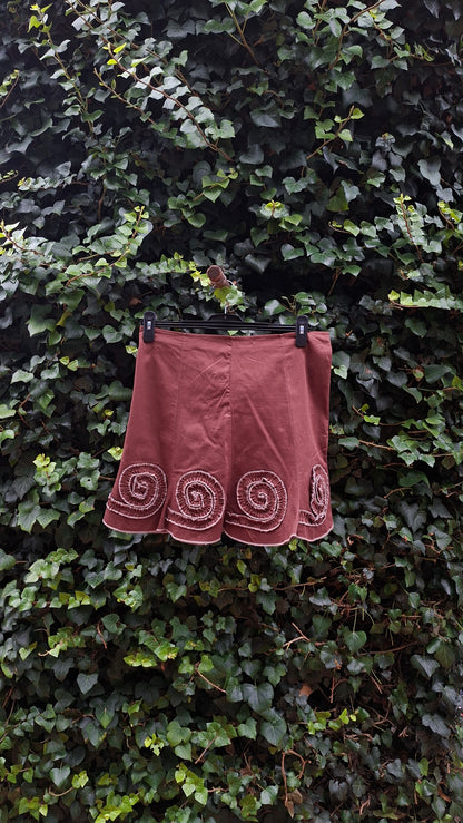 Brown Pleated Skirt