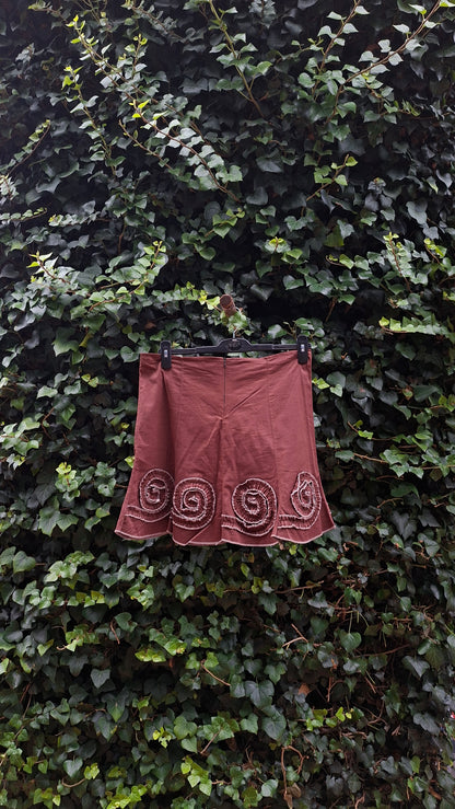 Brown Pleated Skirt