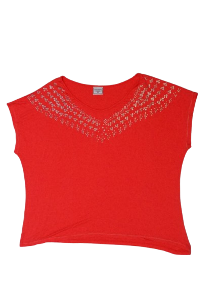 Contempo Casuals - Orange Studded Tee