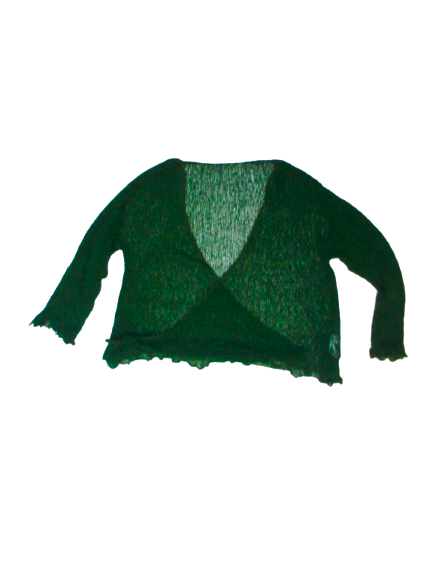 Back from Bali - Viscose Green Cropped Cardigan