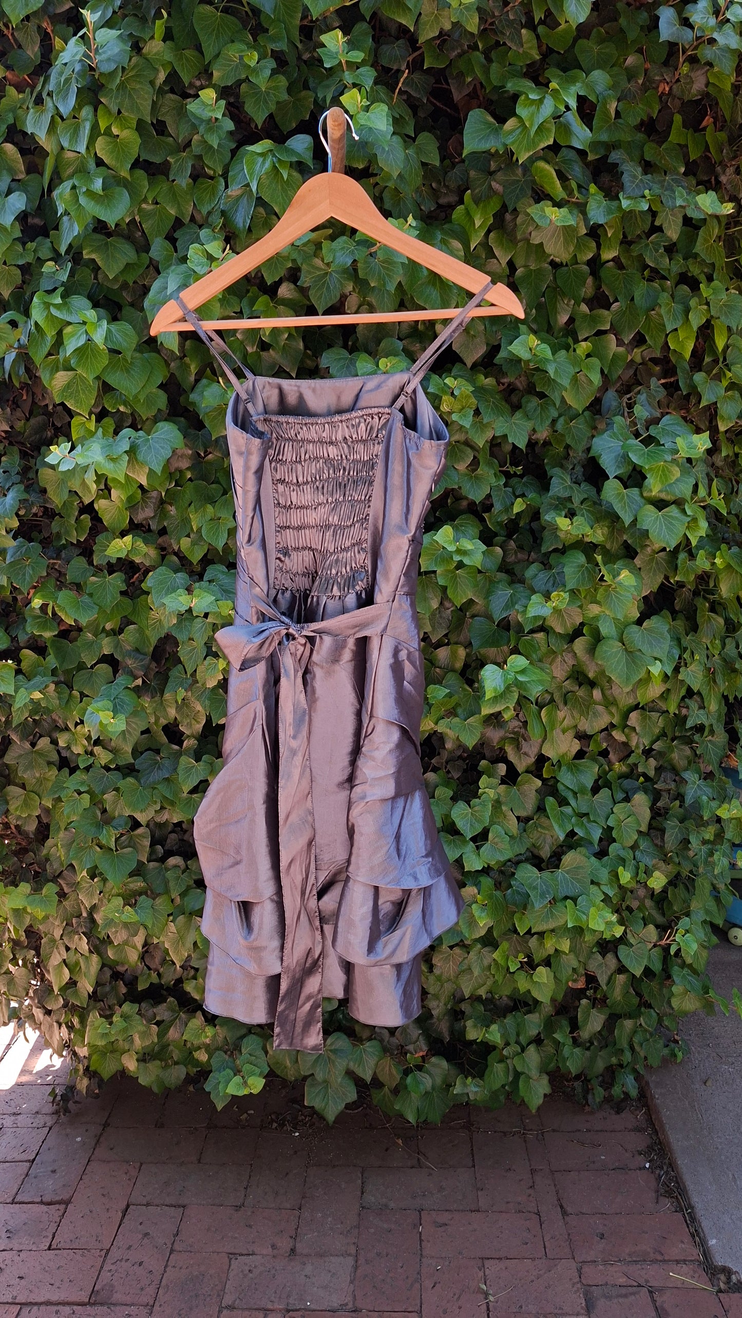 Grey Ruched Formal Dress